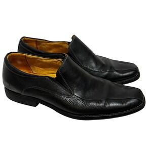Sandro Moscoloni Mens Black Leather Loafer Slip On Dress Shoes Size 11D Career